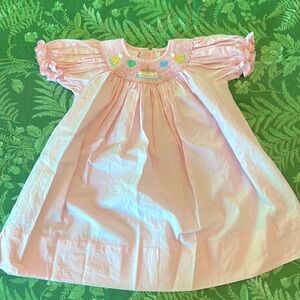 Petit Bébé Smocked Birthday Party Dress- pink gingham -size 18m